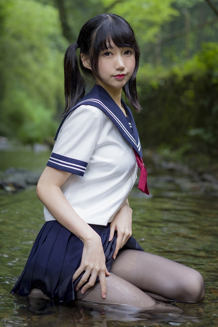 寻欢阁激萌学生妹魔物喵黑丝制服野外露出(21)