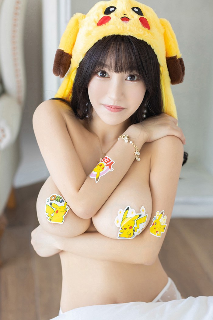 夜蒲君激萌皮卡丘朱可儿童颜巨乳可爱性感(40)