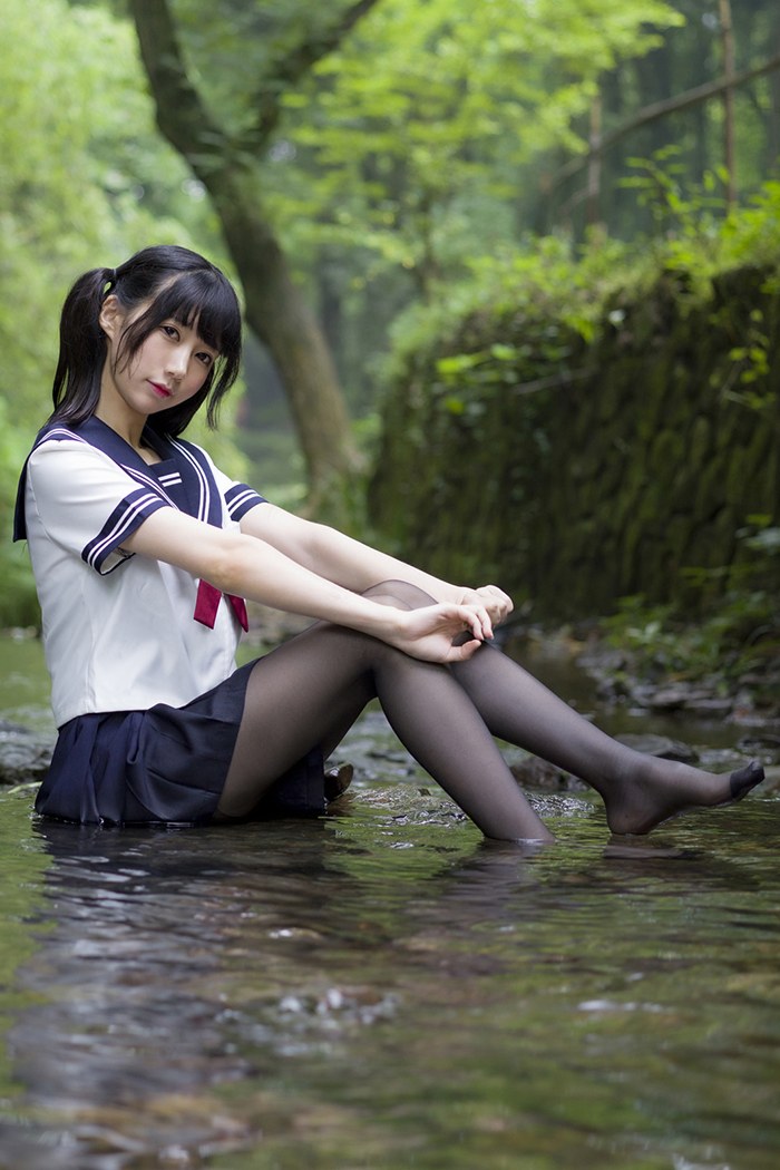 寻欢阁激萌学生妹魔物喵黑丝制服野外露出(32)