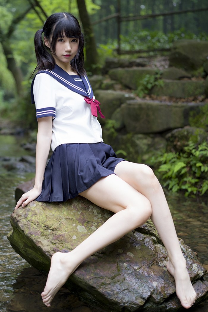 寻欢阁激萌学生妹魔物喵黑丝制服野外露出(42)