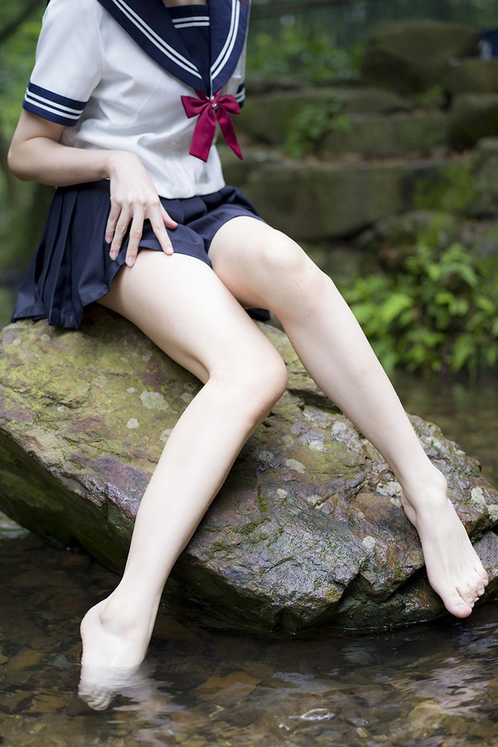 寻欢阁激萌学生妹魔物喵黑丝制服野外露出(44)