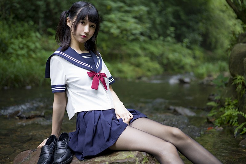 寻欢阁激萌学生妹魔物喵黑丝制服野外露出(69)