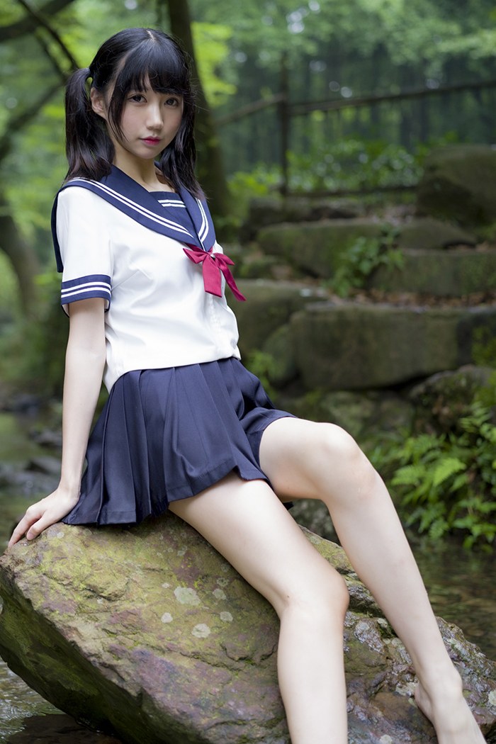 寻欢阁激萌学生妹魔物喵黑丝制服野外露出(41)